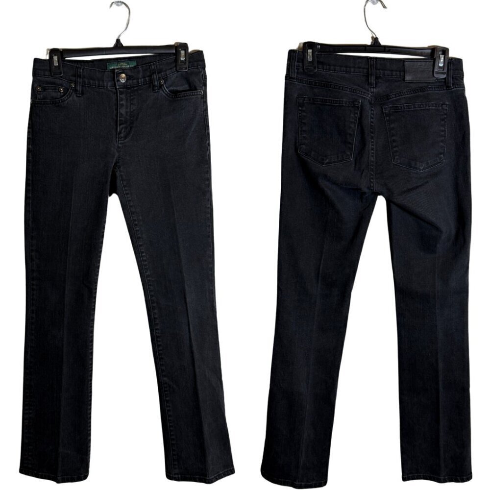 Vintage Lauren Ralph Lauren Straight Leg Denim Jeans Women's 2 Black Low Rise